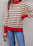 Krushed It Luxe Contrasting Striped Sweater-Sweaters-Rae Collective, Women's Online Fashion Boutique Located in Phoenix, Arizona (Scottsdale Area)