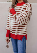 Krushed It Luxe Contrasting Striped Sweater-Sweaters-Rae Collective, Women's Online Fashion Boutique Located in Phoenix, Arizona (Scottsdale Area)