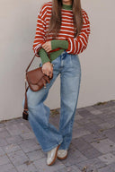 Krushed It Luxe Contrasting Striped Sweater-Sweaters-Rae Collective, Women's Online Fashion Boutique Located in Phoenix, Arizona (Scottsdale Area)