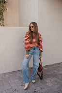 Krushed It Luxe Contrasting Striped Sweater-Sweaters-Rae Collective, Women's Online Fashion Boutique Located in Phoenix, Arizona (Scottsdale Area)