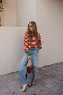 Krushed It Luxe Contrasting Striped Sweater-Sweaters-Rae Collective, Women's Online Fashion Boutique Located in Phoenix, Arizona (Scottsdale Area)