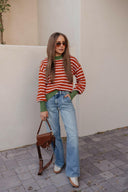 Krushed It Luxe Contrasting Striped Sweater-Sweaters-Rae Collective, Women's Online Fashion Boutique Located in Phoenix, Arizona (Scottsdale Area)