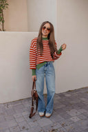 Krushed It Luxe Contrasting Striped Sweater-Sweaters-Rae Collective, Women's Online Fashion Boutique Located in Phoenix, Arizona (Scottsdale Area)