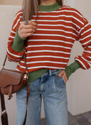 Krushed It Luxe Contrasting Striped Sweater-Sweaters-Rae Collective, Women's Online Fashion Boutique Located in Phoenix, Arizona (Scottsdale Area)