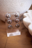 Silver Prairie Concho Drop Earrings - Native made