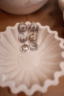 Silver Prairie Concho Drop Earrings - Native made