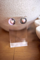 Blush Heart Halo Stud Earrings - Native made