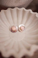 Blush Heart Halo Stud Earrings - Native made