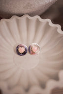 Blush Heart Halo Stud Earrings - Native made