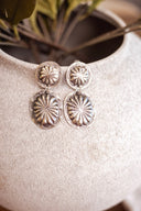 Prairie Blossom Concho Drop Earrings Native made