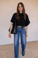 Elevated Edge Raw Hem Wide Leg Jeans