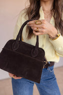 Megan Suede Leather Satchel Bag