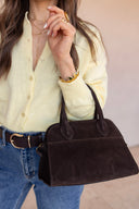 Megan Suede Leather Satchel Bag