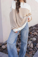 Comfy Chic Oversized Stripe Sweater-Sweaters-Rae Collective, Women's Online Fashion Boutique Located in Phoenix, Arizona (Scottsdale Area)