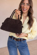Megan Suede Leather Satchel Bag