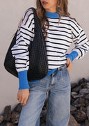 Krushed It Luxe Contrasting Striped Sweater-Sweaters-Rae Collective, Women's Online Fashion Boutique Located in Phoenix, Arizona (Scottsdale Area)