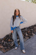 Krushed It Luxe Contrasting Striped Sweater-Sweaters-Rae Collective, Women's Online Fashion Boutique Located in Phoenix, Arizona (Scottsdale Area)