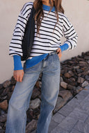 Krushed It Luxe Contrasting Striped Sweater-Sweaters-Rae Collective, Women's Online Fashion Boutique Located in Phoenix, Arizona (Scottsdale Area)