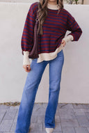 Krushed It Luxe Contrasting Striped Sweater-Sweaters-Rae Collective, Women's Online Fashion Boutique Located in Phoenix, Arizona (Scottsdale Area)