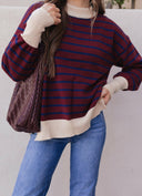 Krushed It Luxe Contrasting Striped Sweater-Sweaters-Rae Collective, Women's Online Fashion Boutique Located in Phoenix, Arizona (Scottsdale Area)