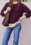 Krushed It Luxe Contrasting Striped Sweater-Sweaters-Rae Collective, Women's Online Fashion Boutique Located in Phoenix, Arizona (Scottsdale Area)