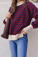 Krushed It Luxe Contrasting Striped Sweater-Sweaters-Rae Collective, Women's Online Fashion Boutique Located in Phoenix, Arizona (Scottsdale Area)