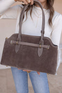 Sienna Taupe Suede Shoulder Bag