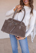 Sienna Taupe Suede Shoulder Bag