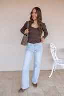 Elegant Lace Trim Square Neck Top | 7 Colors
