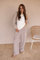 Picnic Day Drawstring Pocket Palazzo Pants