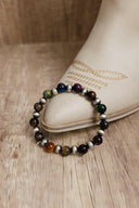Multi Tigers Eye Beaded Stretch Bracelet-Bracelets-Rae Collective, Women's Online Fashion Boutique Located in Phoenix, Arizona (Scottsdale Area)