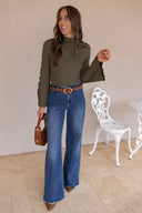 RISEN Everly High Rise Wide Leg Denim Jeans