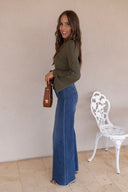RISEN Everly High Rise Wide Leg Denim Jeans
