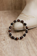 Multi Tigers Eye Beaded Stretch Bracelet-Bracelets-Rae Collective, Women's Online Fashion Boutique Located in Phoenix, Arizona (Scottsdale Area)