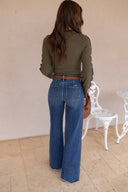 RISEN Everly High Rise Wide Leg Denim Jeans