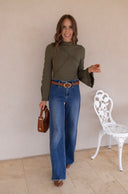 RISEN Everly High Rise Wide Leg Denim Jeans
