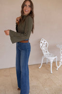 RISEN Everly High Rise Wide Leg Denim Jeans
