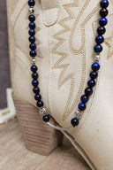 Bethany's Blue Tigers Eye Necklace-Chain Necklaces-Rae Collective, Women's Online Fashion Boutique Located in Phoenix, Arizona (Scottsdale Area)