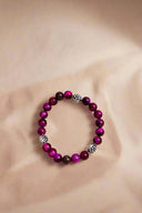Pink Tigers Eye Beaded Stretch Bracelet-Bracelets-Rae Collective, Women's Online Fashion Boutique Located in Phoenix, Arizona (Scottsdale Area)
