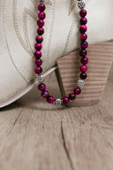 Pink Tigers Eye Necklace-Chain Necklaces-Rae Collective, Women's Online Fashion Boutique Located in Phoenix, Arizona (Scottsdale Area)
