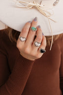 Solid Band Heart Single Stone Ring-Statement Rings-Rae Collective, Women's Online Fashion Boutique Located in Phoenix, Arizona (Scottsdale Area)
