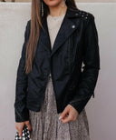 Coalition LA Studded Classic Moto Faux Leather Jacket-Jackets-Rae Collective, Women's Online Fashion Boutique Located in Phoenix, Arizona (Scottsdale Area)