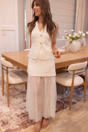 The Pretty Little Vest & Pleated Midi Skirt Set | 4 Colors