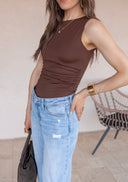 Effortlessly Sleek Draped Sleeveless Top