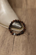 Red Tigers Eye Beaded Stretch Bracelet-Bracelets-Rae Collective, Women's Online Fashion Boutique Located in Phoenix, Arizona (Scottsdale Area)