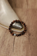 Red Tigers Eye Beaded Stretch Bracelet-Bracelets-Rae Collective, Women's Online Fashion Boutique Located in Phoenix, Arizona (Scottsdale Area)