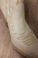 Dainty Pearl & Crystal Necklace-Chain Necklaces-Rae Collective, Women's Online Fashion Boutique Located in Phoenix, Arizona (Scottsdale Area)