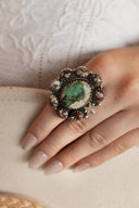 Prairie Moon Green Turquoise Cluster Statement Ring S.No 30