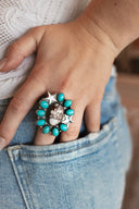 Lone Star Turquoise Cluster Statement Ring S.No 29