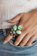 Sagebrush Green Turquoise Cluster Statement Ring S.No 28